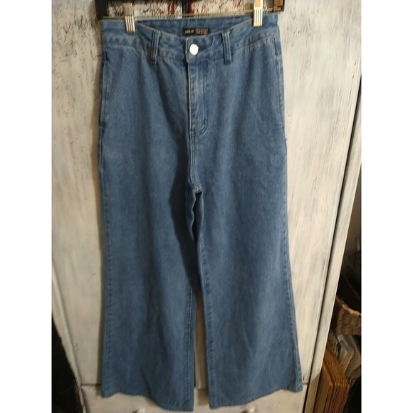 Shane Wide Leg Denim Jeans Size 26 Y2K Boho Hippie Grunge Skater - Picture 1 of 10